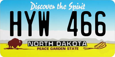 ND license plate HYW466