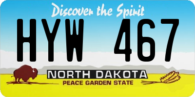 ND license plate HYW467