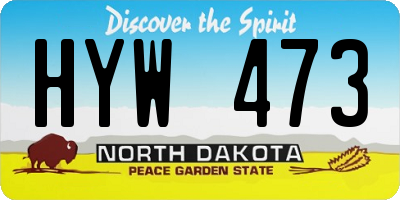 ND license plate HYW473