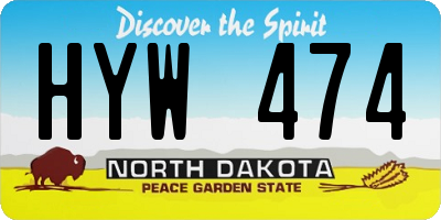 ND license plate HYW474