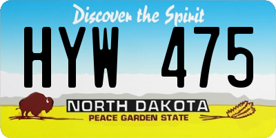 ND license plate HYW475