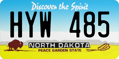 ND license plate HYW485