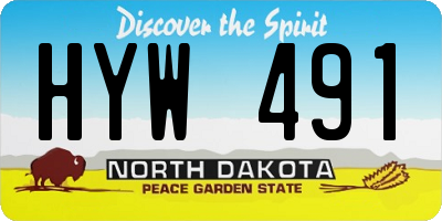 ND license plate HYW491