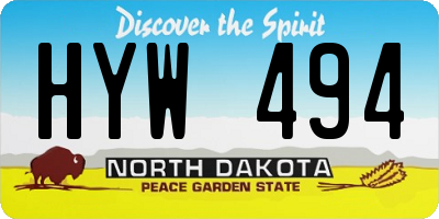 ND license plate HYW494
