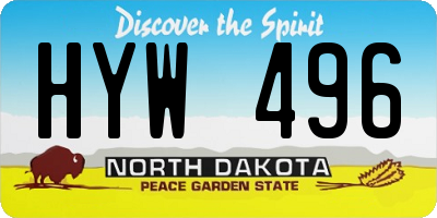 ND license plate HYW496