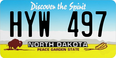 ND license plate HYW497