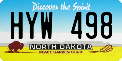 ND license plate HYW498
