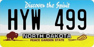 ND license plate HYW499