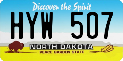 ND license plate HYW507
