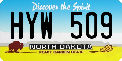 ND license plate HYW509