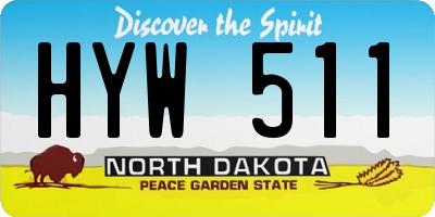 ND license plate HYW511