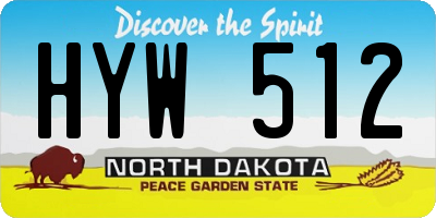 ND license plate HYW512