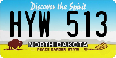 ND license plate HYW513