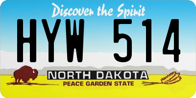 ND license plate HYW514