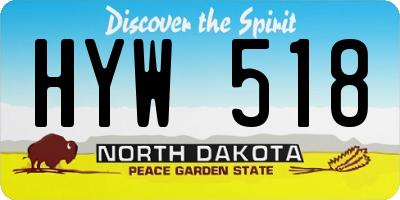 ND license plate HYW518