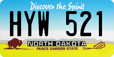 ND license plate HYW521