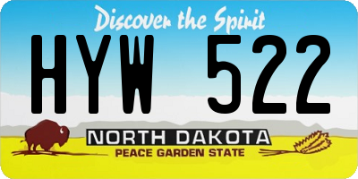 ND license plate HYW522