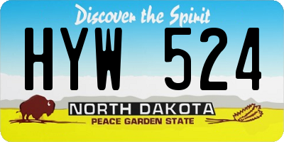 ND license plate HYW524