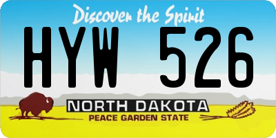 ND license plate HYW526