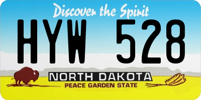 ND license plate HYW528