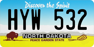 ND license plate HYW532