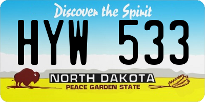 ND license plate HYW533