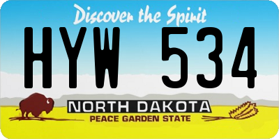 ND license plate HYW534