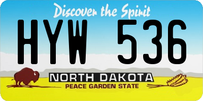 ND license plate HYW536
