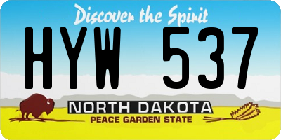 ND license plate HYW537