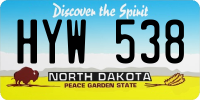 ND license plate HYW538