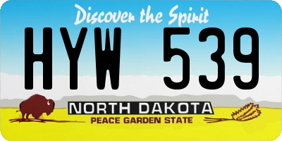 ND license plate HYW539