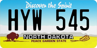 ND license plate HYW545