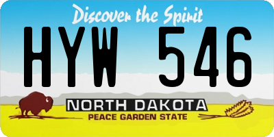 ND license plate HYW546
