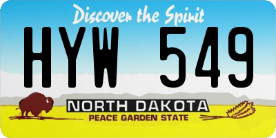 ND license plate HYW549