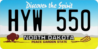 ND license plate HYW550