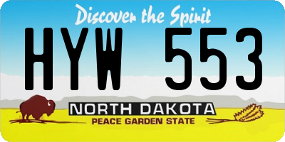 ND license plate HYW553