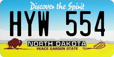 ND license plate HYW554