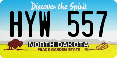 ND license plate HYW557