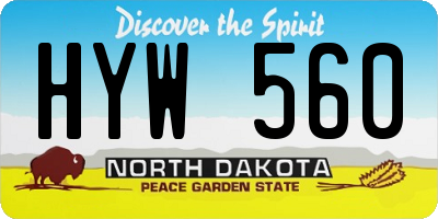 ND license plate HYW560