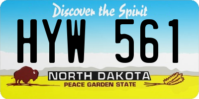 ND license plate HYW561