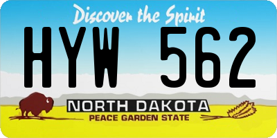 ND license plate HYW562