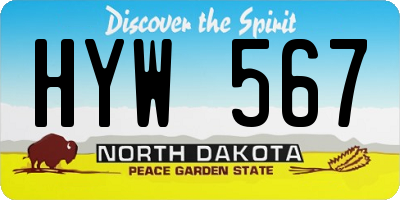 ND license plate HYW567