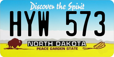 ND license plate HYW573