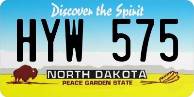 ND license plate HYW575