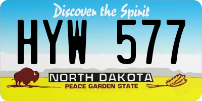 ND license plate HYW577