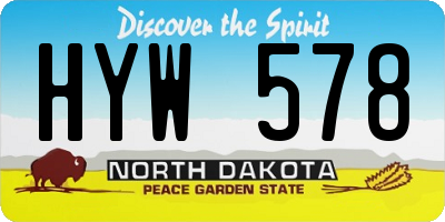 ND license plate HYW578