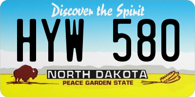 ND license plate HYW580