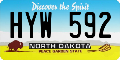 ND license plate HYW592