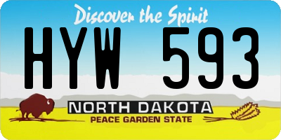 ND license plate HYW593