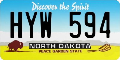ND license plate HYW594